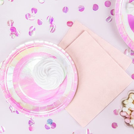 Small Iridescent Round Party Plates I Iridescent Party Tableware I My Dream Party Shop I UK