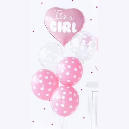 It&#39;s a Girl Helium Latex Balloon Bouquet I Baby Shower Balloons I My Dream Party Shop Ruislip
