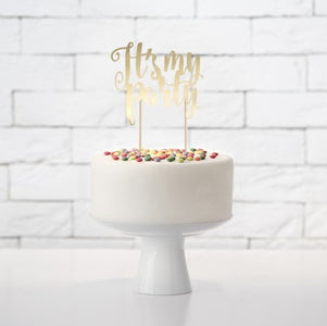 It's My Party Gold Cake Topper I Cake Decorations I My Dream Party Shop I UK