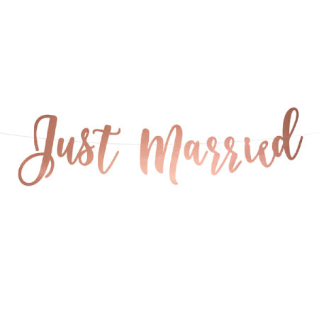 Rose Gold Just Married Garland I Wedding Banners, Signs and Garlands I My Dream Party Shop I UK