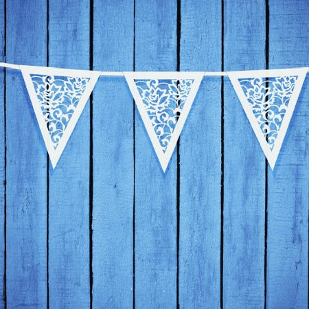 White Lace Effect Bunting I White Party Decorations I My Dream Party Shop