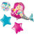 Mermaid Foil Balloons Inflated with Helium for Collection I My Dream Party Shop Ruislip