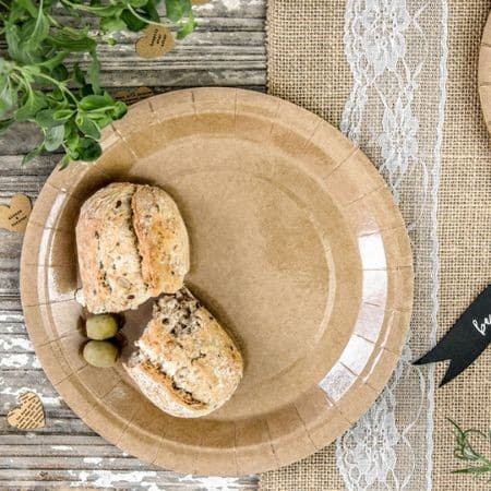 Large Brown Round Kraft Plates I Eco Tableware I My Dream Party Shop UK