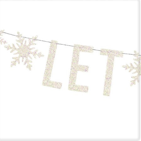 White Let It Snow Garland I Christmas Party Decorations I UK
