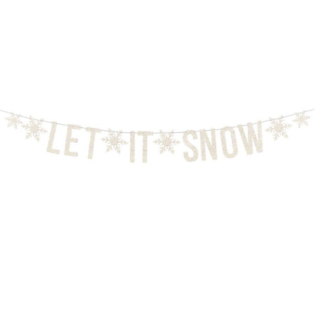 White Let It Snow Garland I Christmas Party Decorations I UK