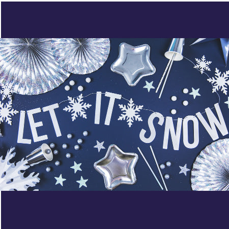 White Let It Snow Garland I Frozen Party Decorations I UK