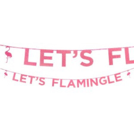 Let's Flamingle Pink Glitter Banner I Flamingo Party Decoration I My Dream Party Shop I UK