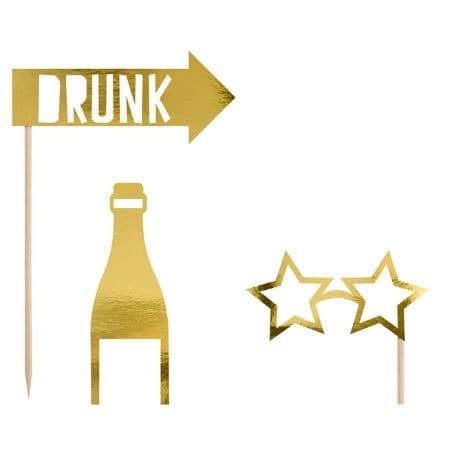 Lets Celebrate Gold Photo Props I Cool Party Games I UK