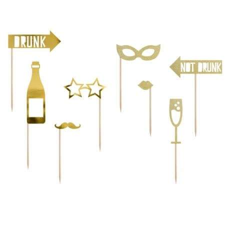 Lets Celebrate Gold Photo Props I Cool Photo Props for Parties I UK