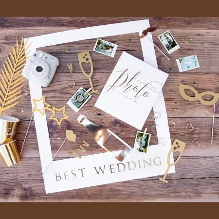 Lets Celebrate Gold Photo Props I Wedding Party Props I UK