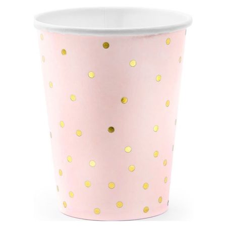 Light Pink Cups with Gold Dots I Pink Party Supplies I My Dream Party Shop UK