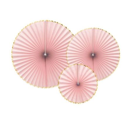Pastel Pink Rosette Fans I Paper Fan Decorations I My Dream Party Shop UK