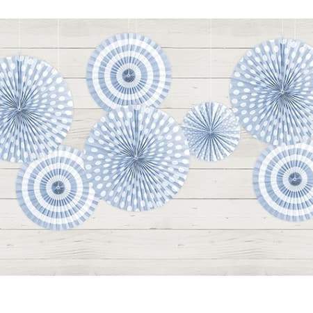 Light Cornflower Blue Rosette Fans I 1st Birthday Party Decorations I UK