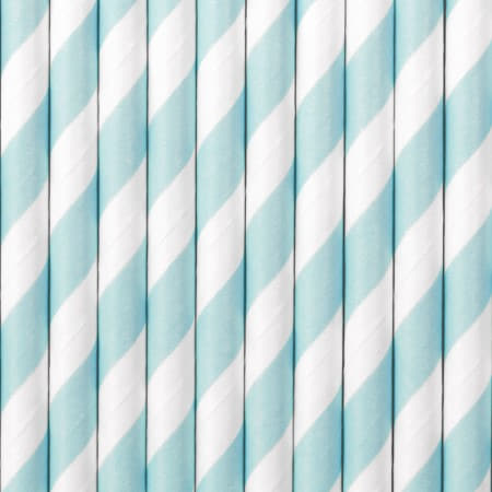 Pastel Blue and White Straws I Blue Party Supplies I My Dream Party Shop UK