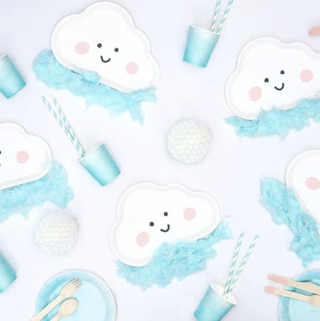 Pale Blue and White Straws I Blue Baby Shower Supplies I UK