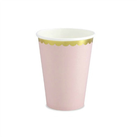 Pastel Pink Cups with Gold Rim I Pastel Party Tableware I My Dream Party Shop UK