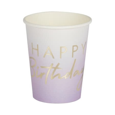 Lilac Ombre and Gold Foil Cups I Modern Lilac Party I My Dream Party Shop UK