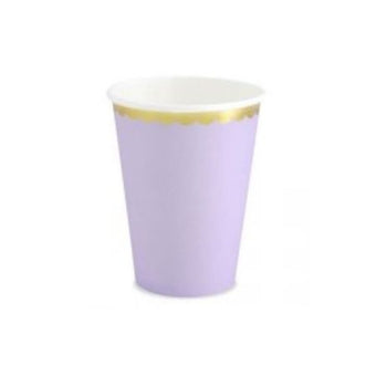 Pastel Lilac Cups with Gold Rim I Pretty Pastel Party Supplies I My Dream Party Shop UK