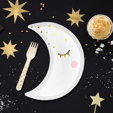 Little Star Moon Plates I Modern Baby Shower Party Supplies UK