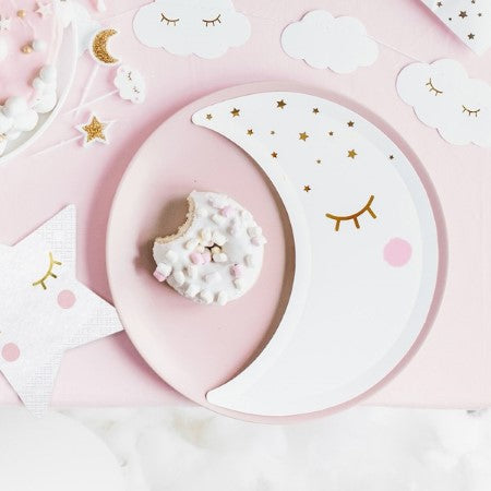 Little Star Moon Plates I Modern Baby Shower Party Supplies UK
