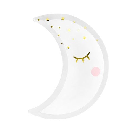 Little Star Moon Plates I Modern Baby Shower Tableware UK