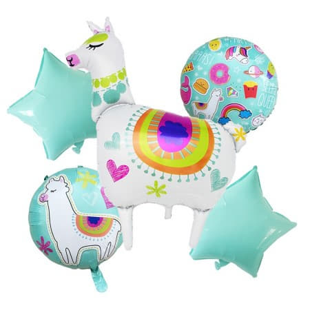 White Llama Balloon Set x 5 I Llama Party Supplies I My Dream Party Shop UK 