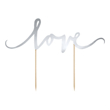 Silver Love Cake Topper I Wedding Cake Decorations I My Dream Party Shop I UK