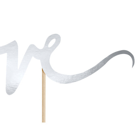 Silver Love Cake Topper I Hen Party Cake Decoration I My Dream Party Shop I UK