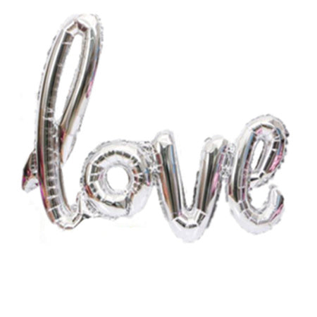 Silver Love Word Balloon I Wedding &amp; Engagement Balloons I My Dream Party Shop I UK