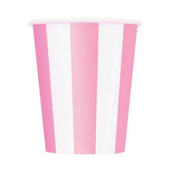 Pink and White Striped Cups I Pretty Pink Tableware I My Dream Party Shop UK