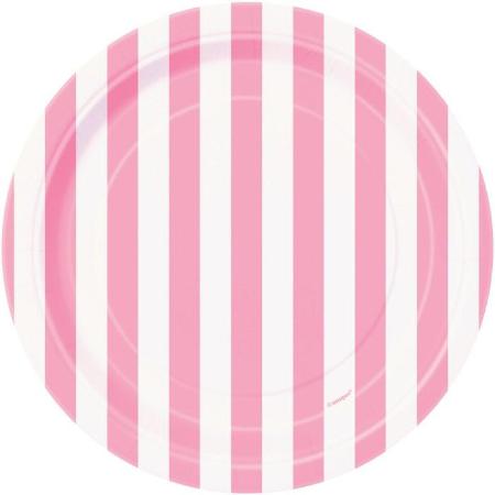 Pink and White Striped Plates I Pretty Pink Tableware I My Dream Party Shop UK