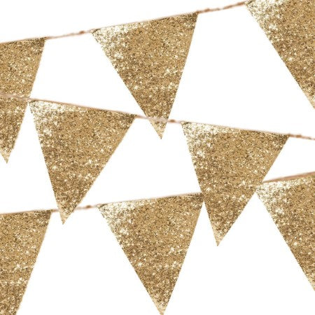 Luxe Gold Glitter Bunting I Gold Party Decorations I My Dream Party Shop