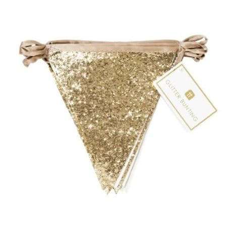 Luxe Gold Glitter Bunting Talking Tables I New Year&#39;s Eve Party Decorations I My Dream Party Shop UK