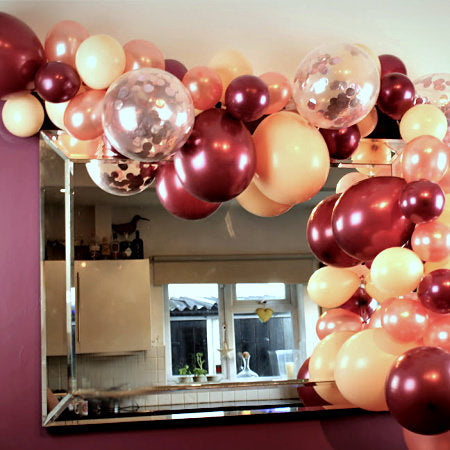 Blush, Maroon and Rose Gold Balloon Garland Kit I Balloon Clouds I My Dream Party Shop UK