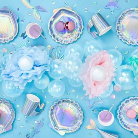 Mermaid Iridescent Shell Shaped Plates I Mermaid Party Supplies I UK