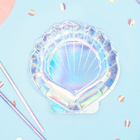 Iridescent Shell Plates I Mermaid Party Tableware I My Dream Party Shop UK