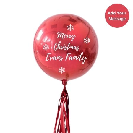 Personalised Christmas Helium Orbz Balloon I Balloons for Collection Ruislip I My Dream Party Shop