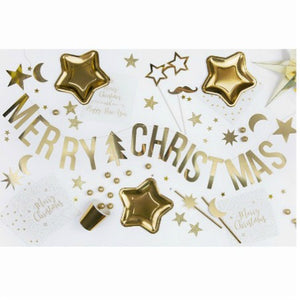 Merry Christmas Gold Foil Banner I Christmas Party I My Dream Party Shop I UK