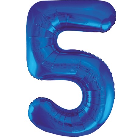 Gigantic Blue Foil Number 5 Balloon, 34 Inches I My Dream Party Shop