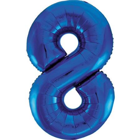 Gigantic Blue Foil Number 8 Balloon, 34 Inches I My Dream Party Shop
