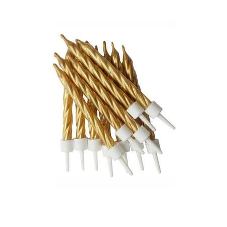 Metallic Gold Candles Set of 12 I Modern Candle and Cake Accessories I My Dream Party Shop UK
