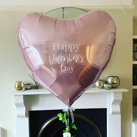 Pink Personalised Valentines Day Heart Balloon I Valentines Balloons Ruislip I My Dream Party Shop