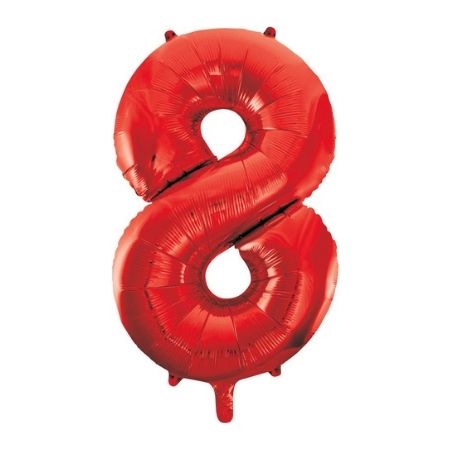 Metallic Red Eight Number Balloon I Giant Number Balloons  I My Dream Party Shop
