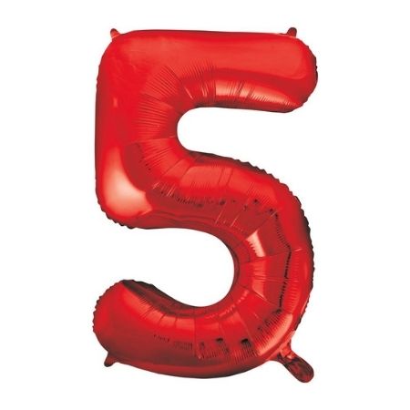 Metallic Red Five Number Balloon I Giant Number Balloons  I My Dream Party Shop