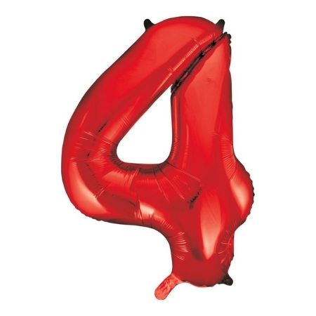 Metallic Red Four Number Balloon I Giant Number Balloons  I My Dream Party Shop