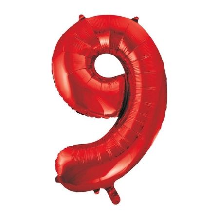 Metallic Red Nine Helium Balloon 34 Inches I My Dream Party Shop