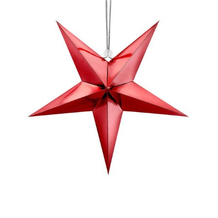 Metallic Red Star Decoration 30 cm I Red Party Decorations I My Dream Party Shop