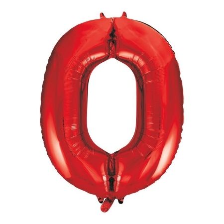 Metallic Red Zero Number Balloon I Giant Number Balloons I My Dream Party Shop