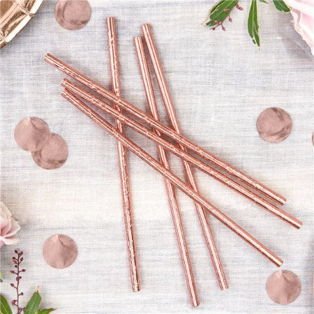 Metallic Rose Gold Straws I Rose Gold Party Supplies I My Dream Party Shop UK