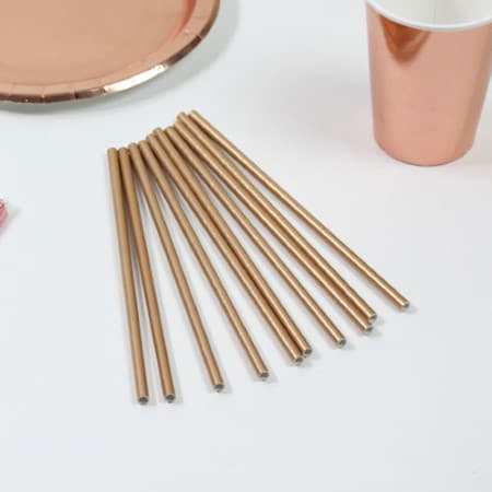 Metallic Rose Gold Straws I Rose Gold Party Supplies I My Dream Party Shop UK